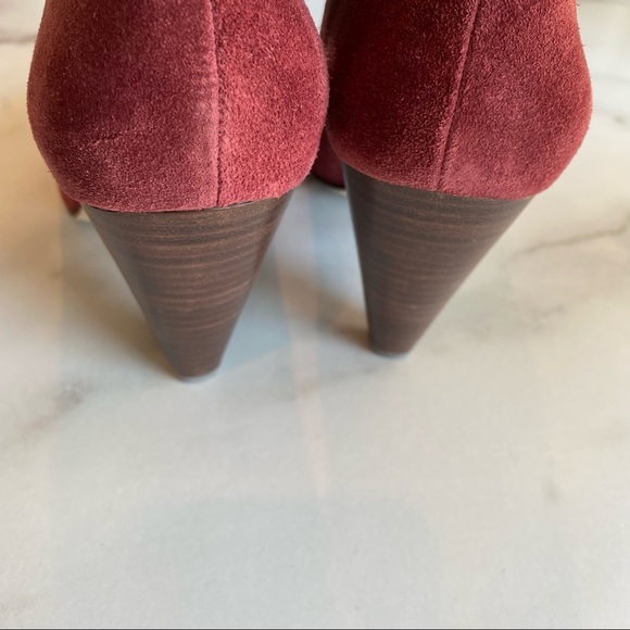 JOIE Gabbissy Slouchy Suede Bootie Wine Burgundy Maroon - Picture 5 of 7